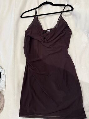 H&M cowl neck mesh dress